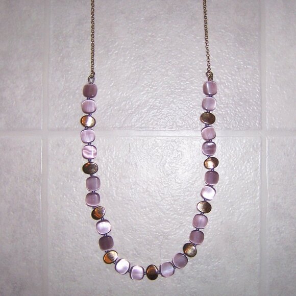 TALBOTS Purple and Gold Fashion Necklace - Picture 3 of 4